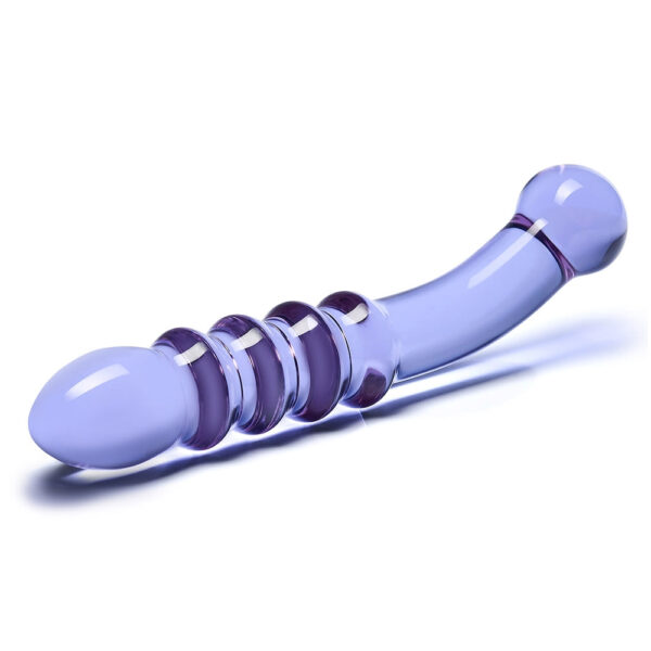 4890808063163 2 Purple Rain Ribbed Dildo