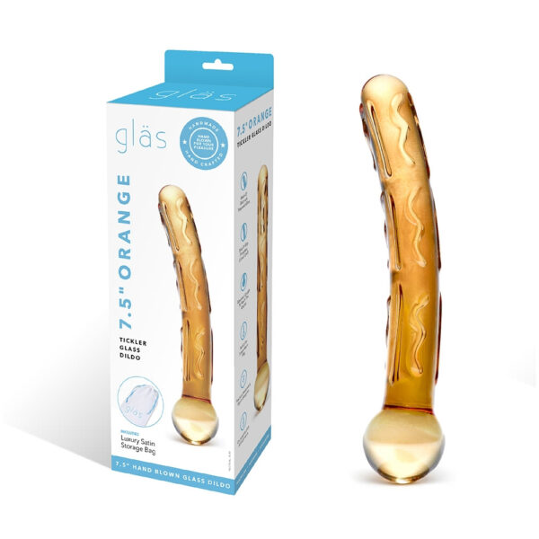 4890808063217 Orange Tickler Glass Dildo