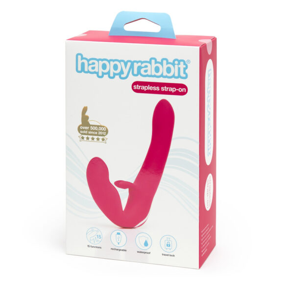 5060020009433 Happy Rabbit Strapless Strap On Rabbit Vibe Pink