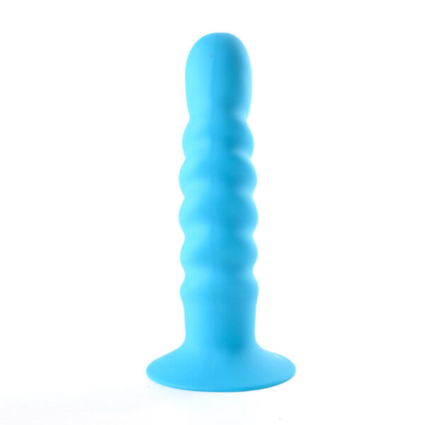 5060311470126 2 Kendall Silicone Non-Vibrating Dong Swirled Satin Finish Neon Blue