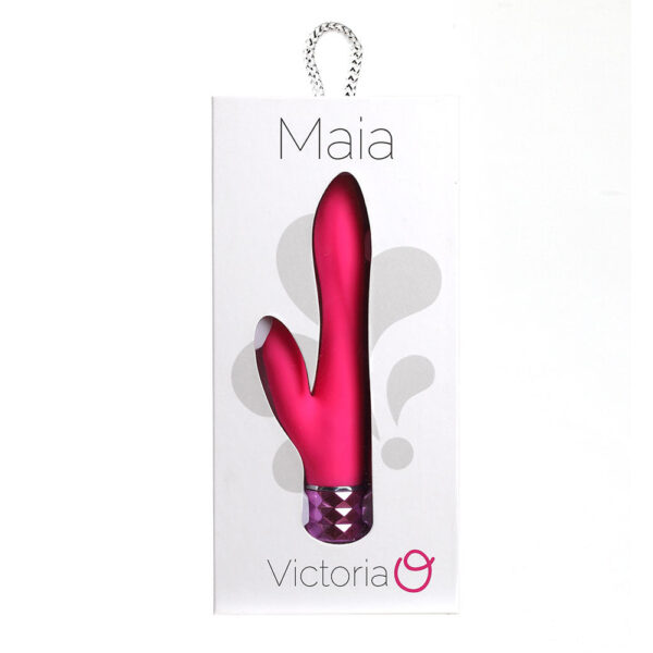 5060311470683 Victoria Crystal Gems USB Rechargeable Silicone 10-Function Dual Vibrator Neon Pink