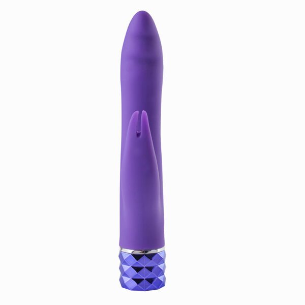 5060311470690 2 Hailey Crystal Gems USB Rechargeable Silicone 10-Function G-Spot Vibrator Neon Purple