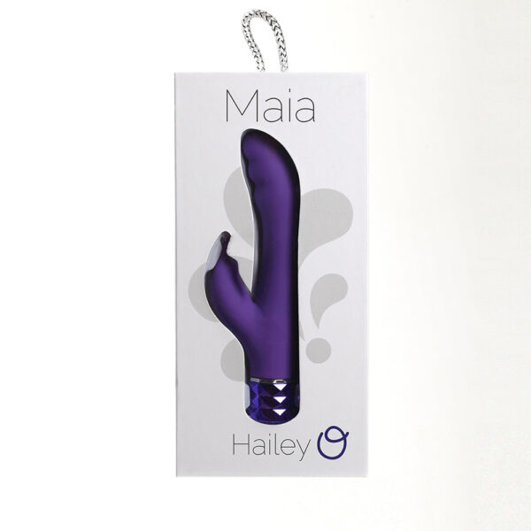 5060311470690 Hailey Crystal Gems USB Rechargeable Silicone 10-Function G-Spot Vibrator Neon Purple