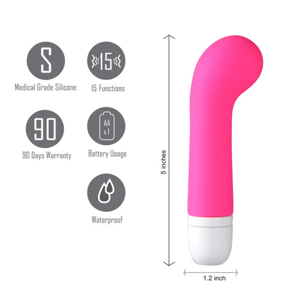 5060311472168 3 Maia Ava Silicone 15-Function Mini G-Spot Vibe Neon Pink