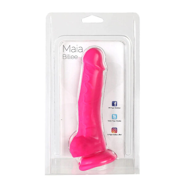 5060311472229 Maia Billee 7'' Realistic Silicone Suction Cup Dong Neon Pink