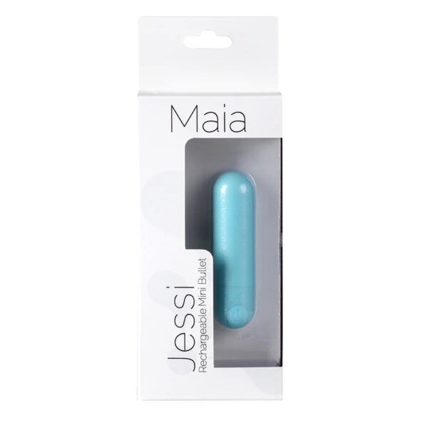 5060311472526 Maia Jessi USB Rechargeable Super Charged Mini Bullet Teal Blue