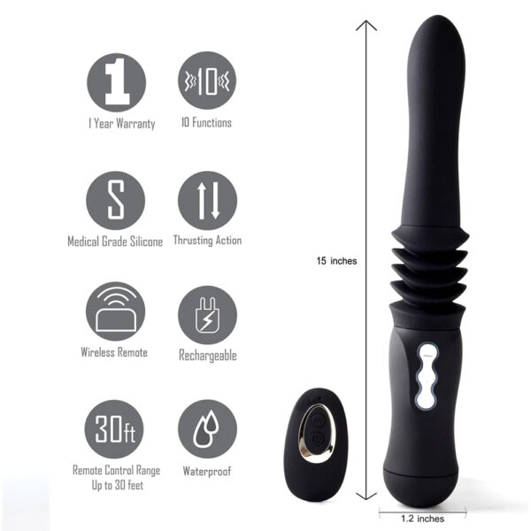 5060311472656 3 Maia Max USB Rechargeable Silicone Thrusting Portable Love Machine