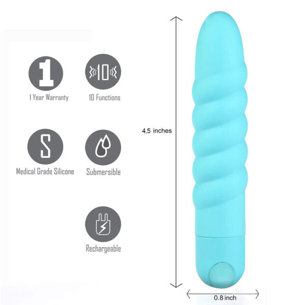 5060311472779 3 Lola Silicone 10-Function Vibrating Twisty Bullet Blue