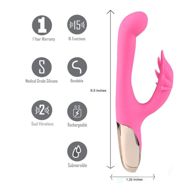 5060311473059 3 Maui Dual Motors G-Spot Pot Leaf Vibrator Rechargeable