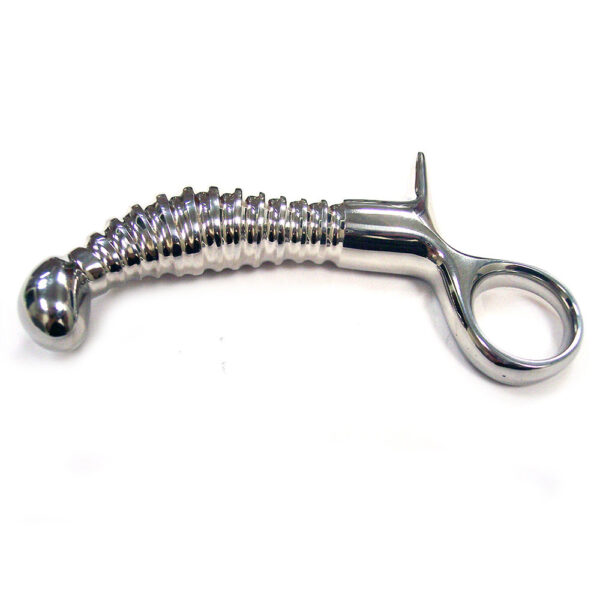 5060404815780 Stainless Steel Ribbed Anal Plug With Handle