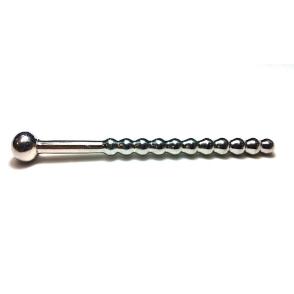 5060404816473 Stainless Steel Beaded Urethral Probe Sound With Stopper