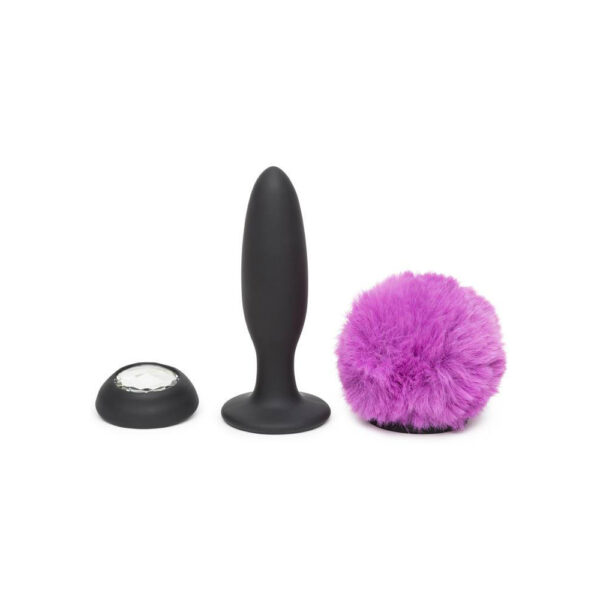 5060779231994 3 Happy Rabbit Rechargeable Vibrating Butt Plug Small Black/Purple