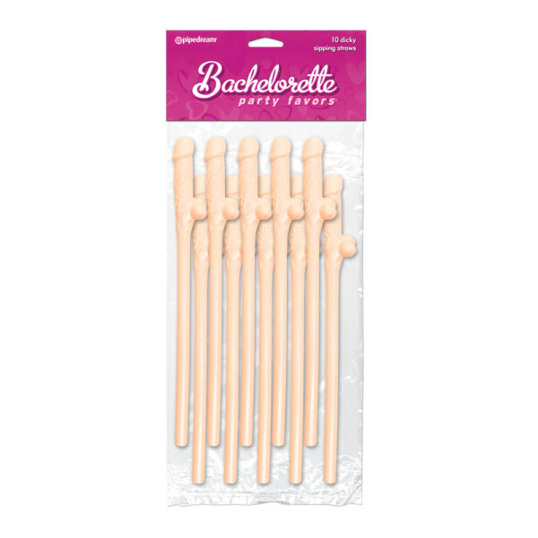 603912116410 Bachelorette Party Favors Dicky Sipping Straws Flesh 10 pc.