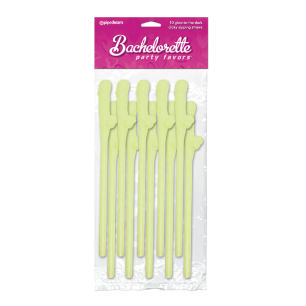 603912116427 Bachelorette Party Favors Dicky Sipping Straws Glow In the Dark 10pc.