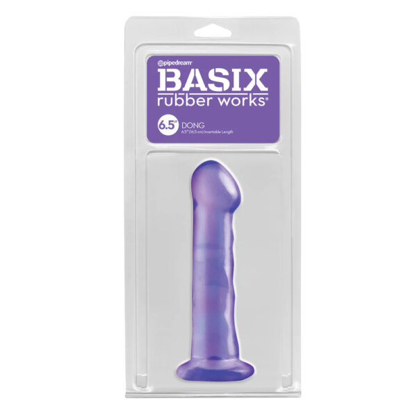 603912234510 Basix Rubber Works 6.5" Dong with Suction Cup Purple