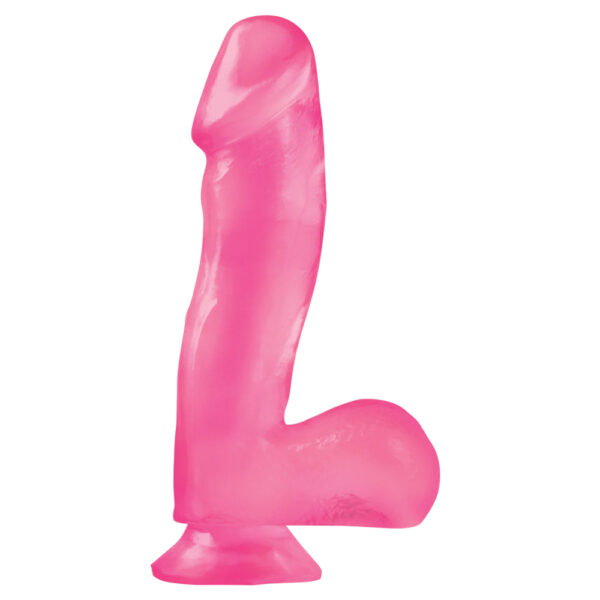 603912235463 2 Basix Rubber Works 6.5" Dong with Suction Cup Pink