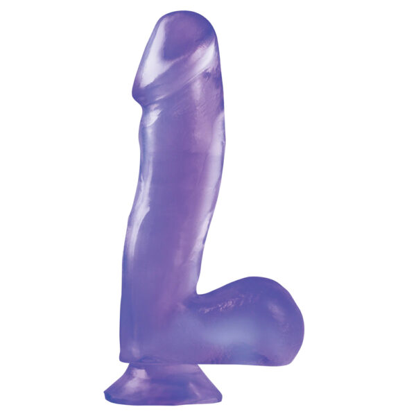 603912235500 2 Basix Rubber Works 6.5" Dong with Suction Cup Purple