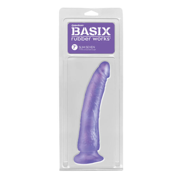 603912236798 Basix Rubber Works Slim 7" with Suction Cup Purple