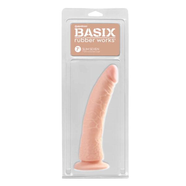 603912236859 Basix Rubber Works Slim 7" with Suction Cup Flesh
