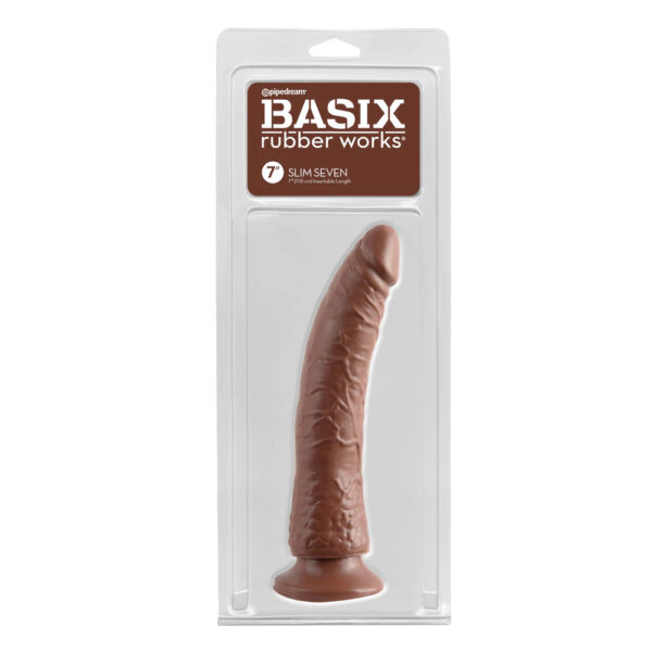 603912236910 Basix Rubber Works Slim 7" with Suction Cup Brown