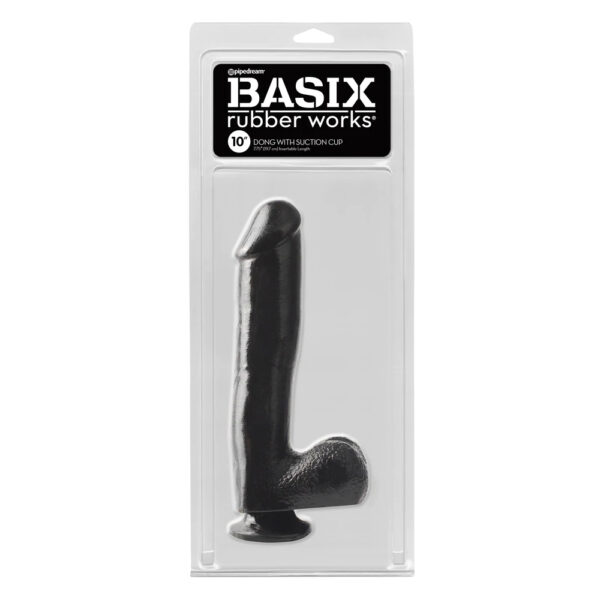 603912263619 Basix Rubber Works 10" Dong with Suction Cup Black