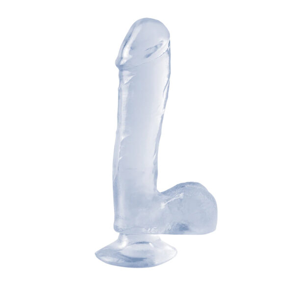 603912270587 2 Basix Rubber Works 7.5" Dong with Suction Cup Clear