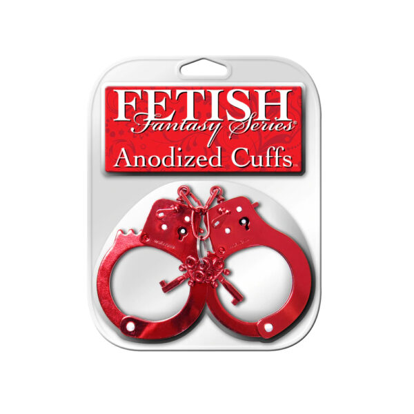 603912273847 Fetish Fantasy Series Anodized Cuffs Red