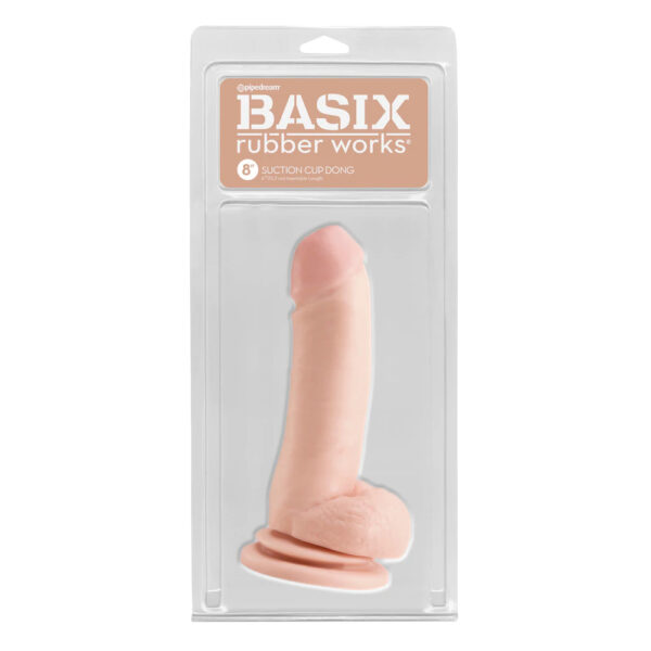 603912277746 Basix Rubber Works 8" Dong with Suction Cup Flesh