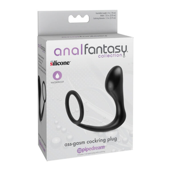 603912332193 Anal Fantasy Collection Ass-Gasm Cockring Plug Black