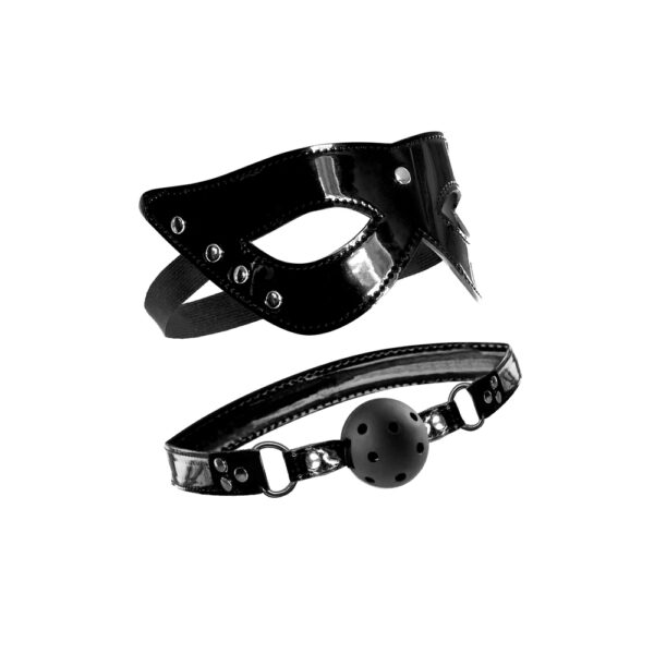 603912342277 2 Fetish Fantasy Limited Edition Masquerade Mask & Ball Gag Black