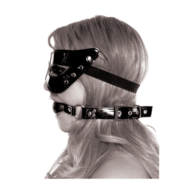 603912342277 3 Fetish Fantasy Limited Edition Masquerade Mask & Ball Gag Black