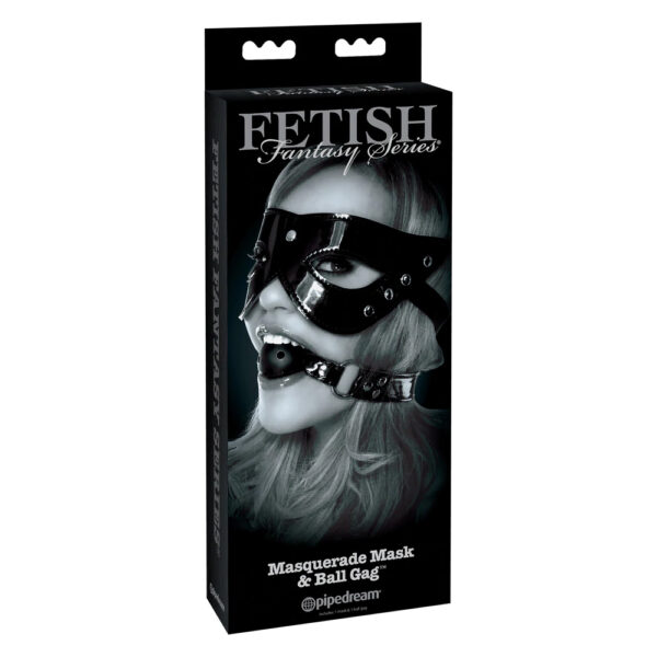 603912342277 Fetish Fantasy Limited Edition Masquerade Mask & Ball Gag Black