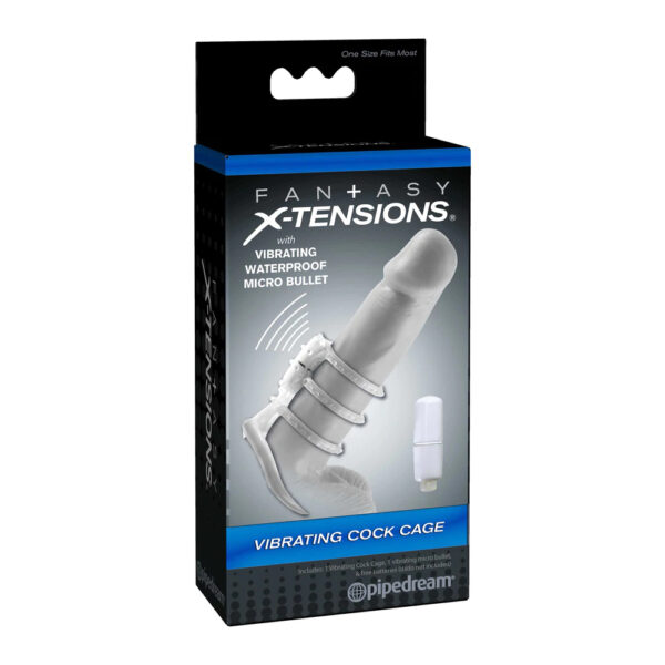 603912345896 Fantasy X-tensions Vibrating Cock Cage Clear