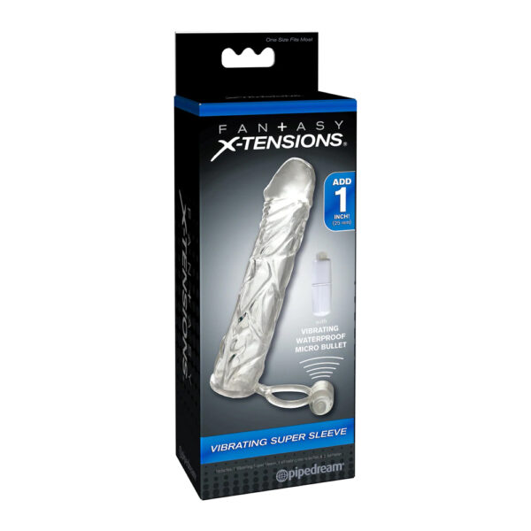 603912345919 Fantasy X-tensions Vibrating Super Sleeve Clear