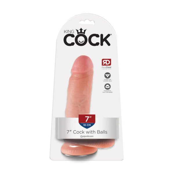 603912350159 King Cock 7" Cock with Balls Flesh