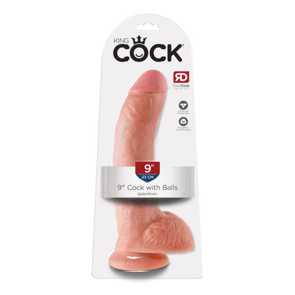 603912350173 King Cock 9" Cock with Balls Flesh