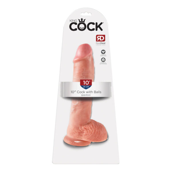 603912350180 King Cock 10" Cock with Balls Flesh