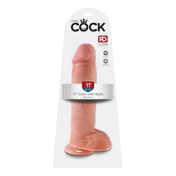 603912350197 King Cock 11" Cock with Balls Flesh