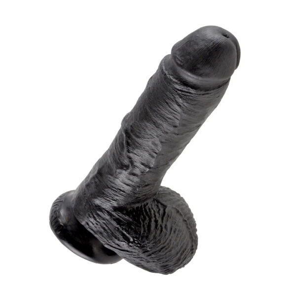 603912350234 3 King Cock 8" Cock with Balls Black