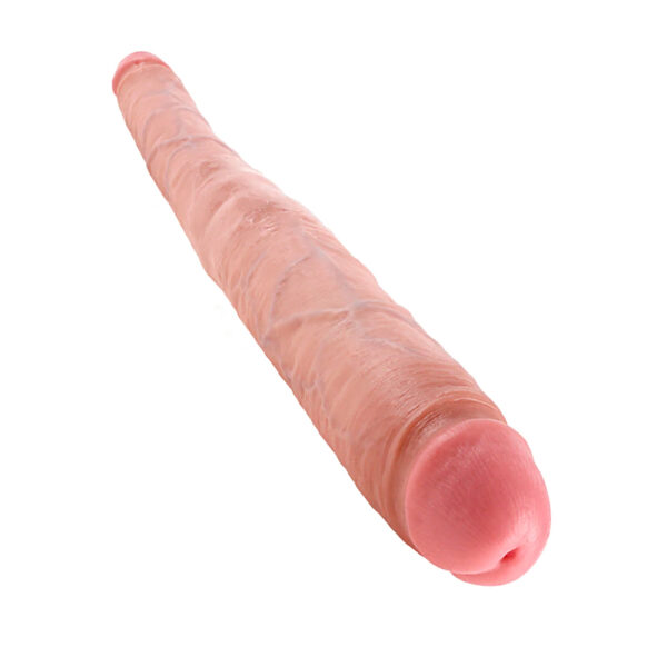 603912350371 3 King Cock 16" Tapered Double Dildo Flesh