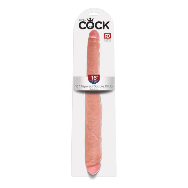 603912350371 King Cock 16" Tapered Double Dildo Flesh