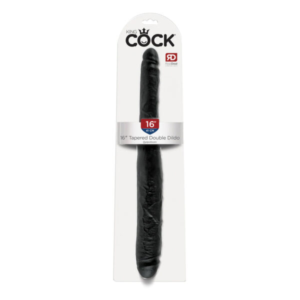 603912350388 King Cock 16" Tapered Double Dildo Black