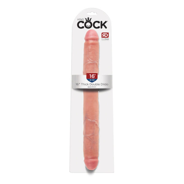 603912350401 King Cock 16" Thick Double Dildo Flesh