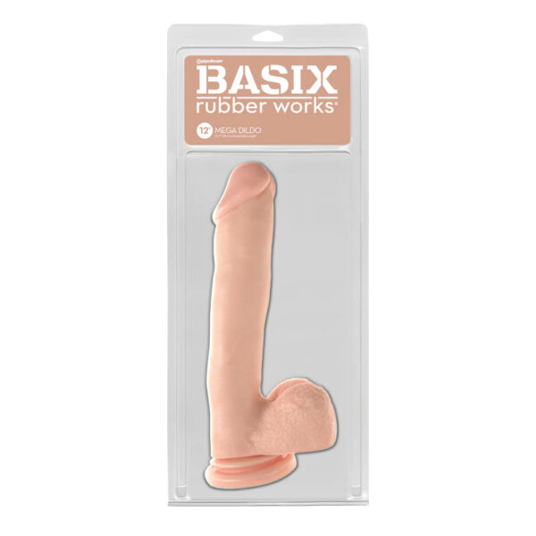 603912355406 Basix Rubber Worx 12" Mega Dildo Flesh