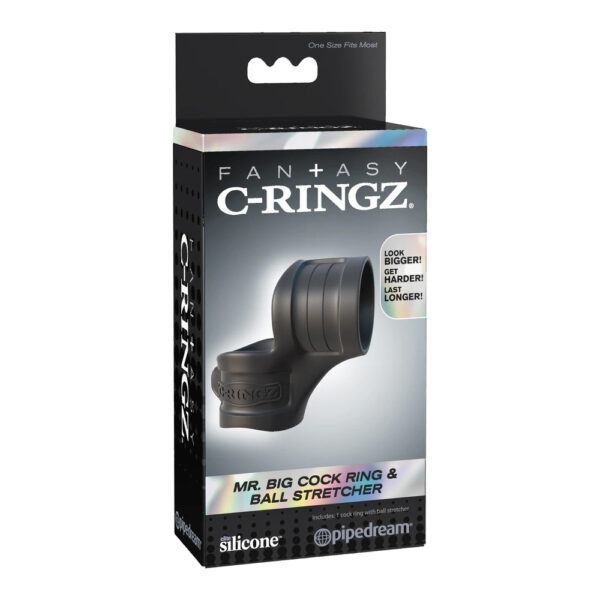 603912358384 Fantasy C-Ringz Mr. Big Cock Ring And Ball Stretcher Black