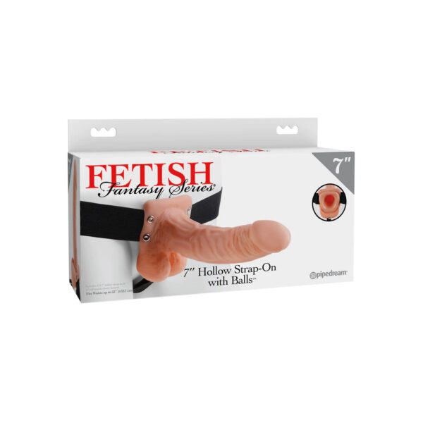 603912362749 Fetish Fantasy Series 7" Hollow Strap-On with Balls Flesh