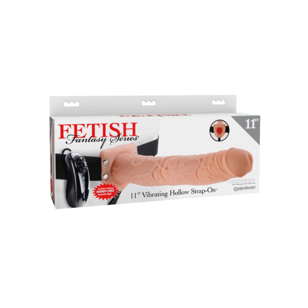 603912362831 Fetish Fantasy Series 11" Vibrating Hollow Strap-On Flesh