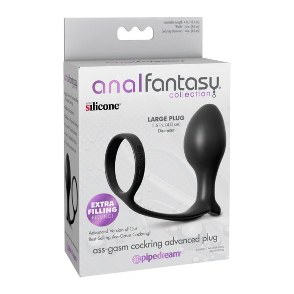 603912364187 Anal Fantasy Collection Ass-Gasm Cockring Advanced Plug Black