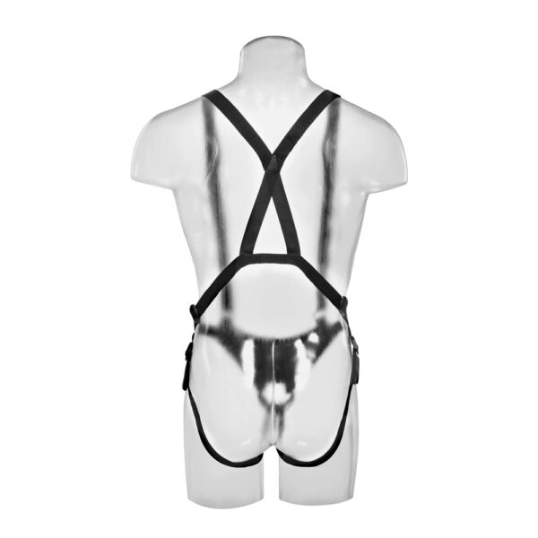 603912737929 3 King Cock 10" Hollow Strap-On Suspender System Flesh