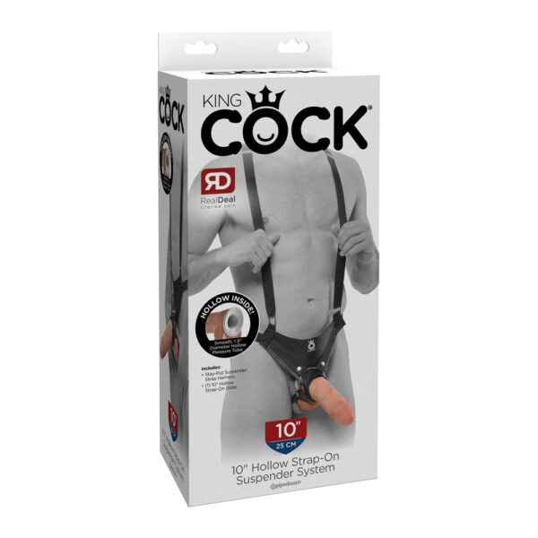 603912737929 King Cock 10" Hollow Strap-On Suspender System Flesh